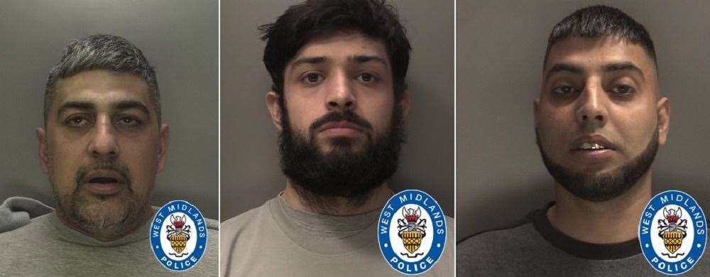 Convicted: Left to right – Saghawat Ramzan, his son Omar Ramzan and family friend Mohammed Sageer (West Midlands Police/PA)