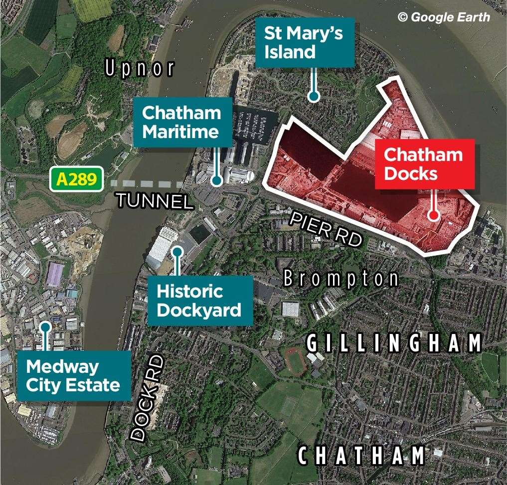 The wider Chatham Docks site, of which the industrial estate is a part