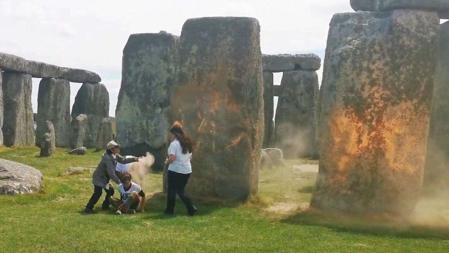 Screen grab taken from handout video of Just Stop Oil protesters