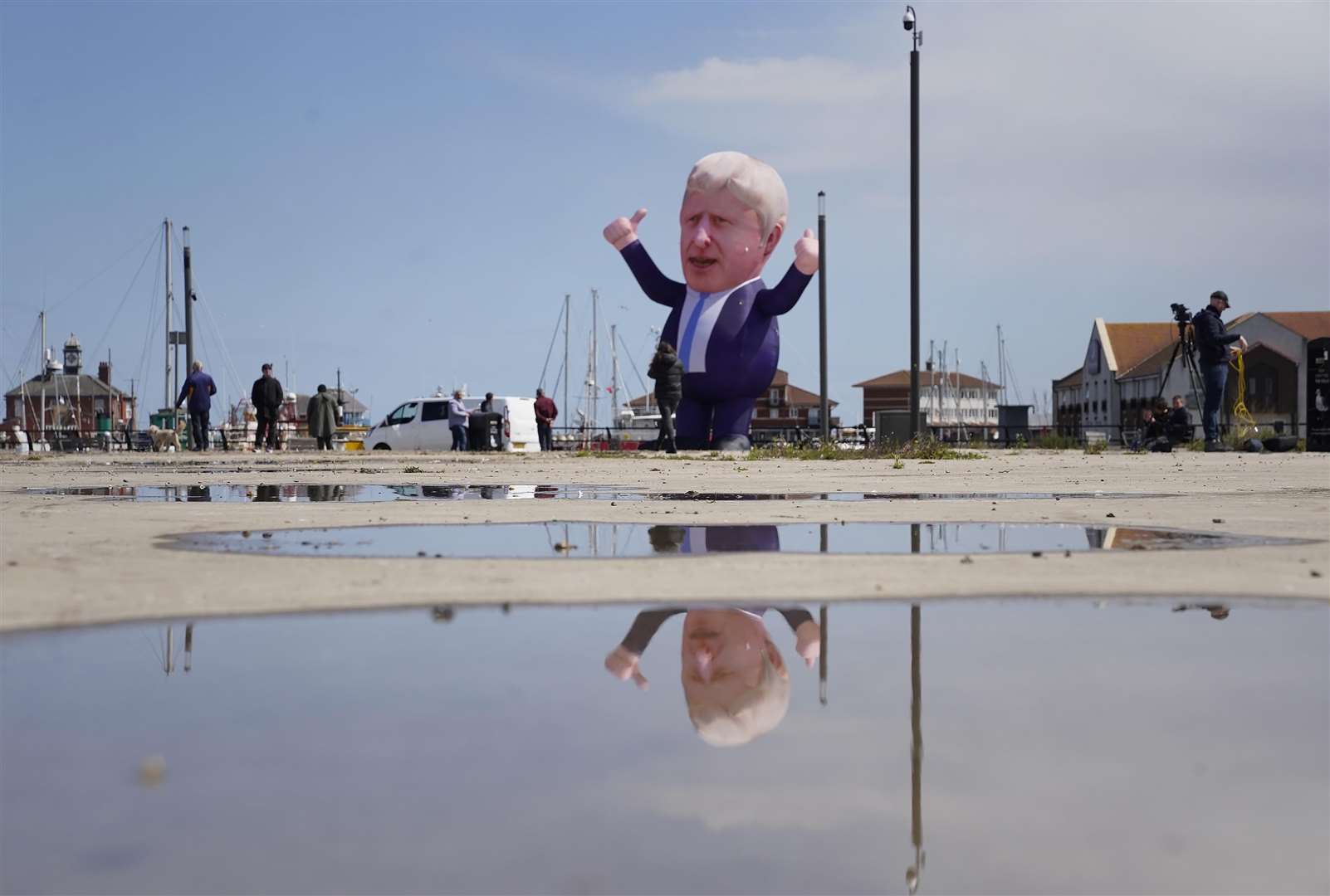 The 30ft inflatable in Hartlepool, County Durham, following Jill Mortimer’s victory (Owen Humphreys/PA)