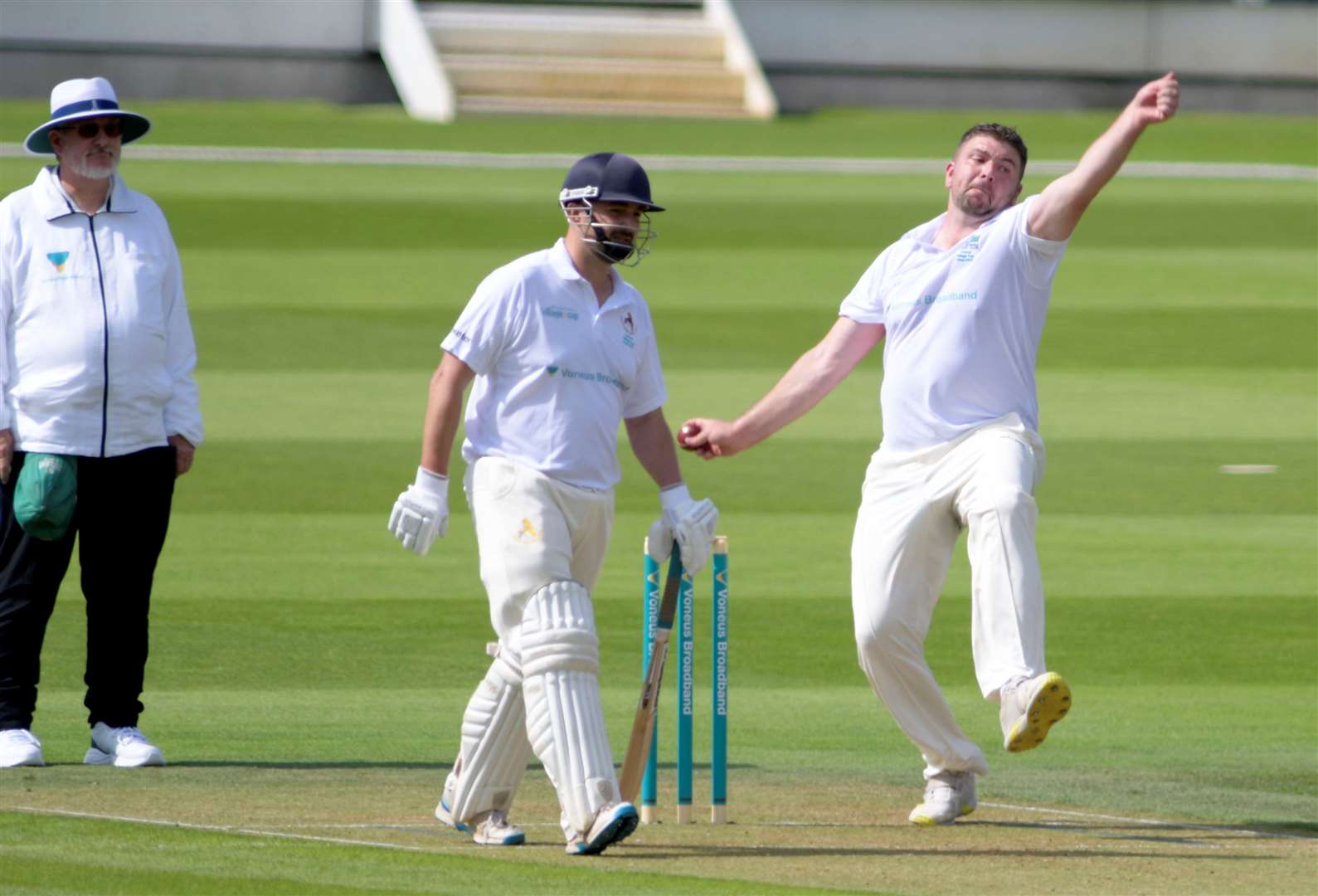 Opening bowler Neil Dibben took 2-16 for Leeds & Broomfield against Milford Hall. Picture: Barry Goodwin