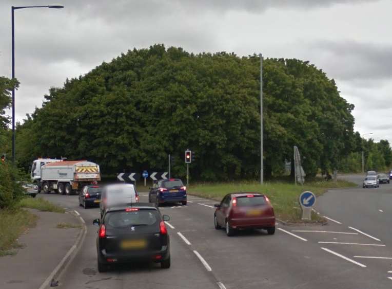 A crash involving a car and a van is causing delays. Pic: Google Streetview