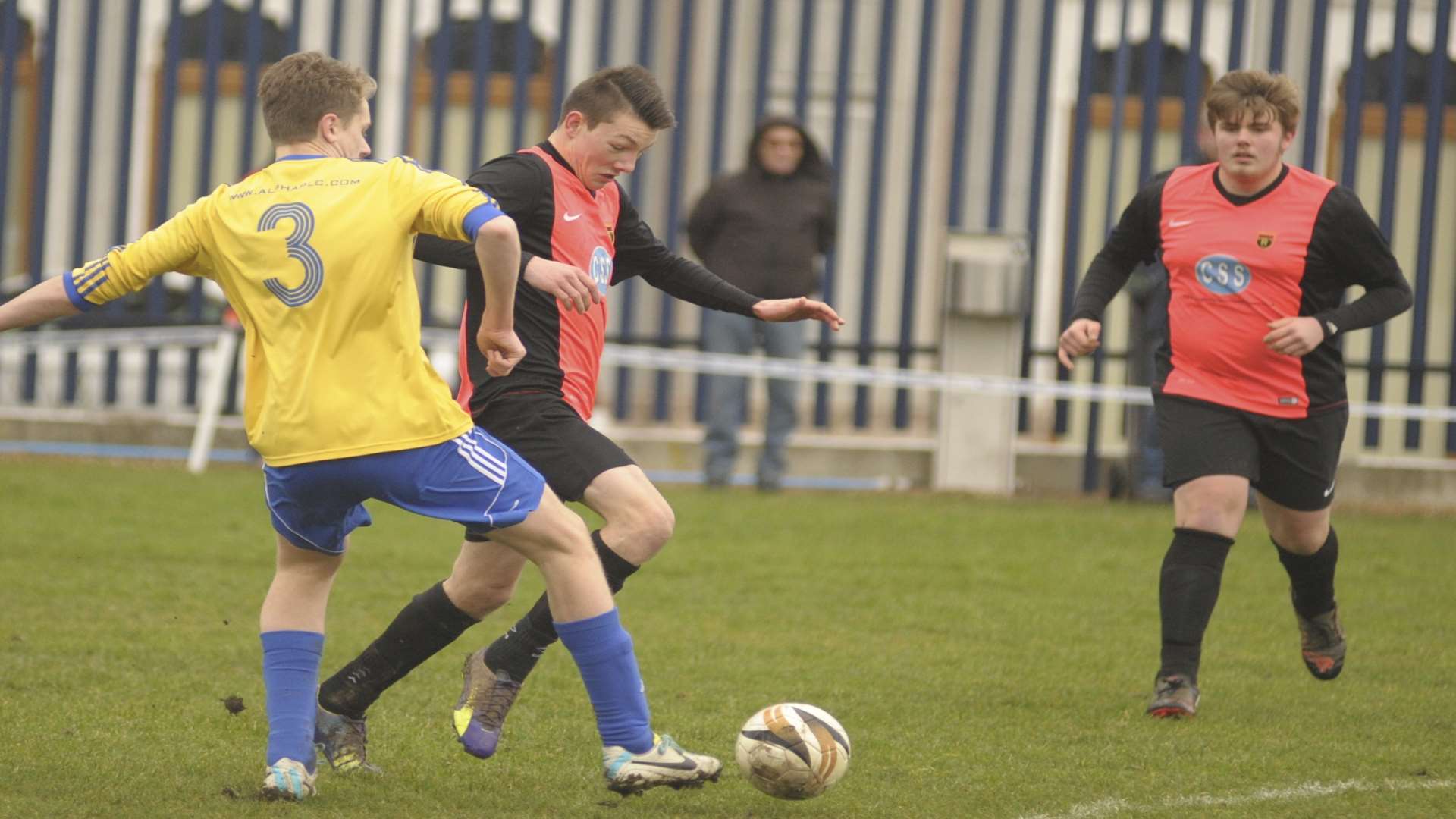 Guru Nanak and Rainham 84 fight for Under-16 Division 1 points Picture: Steve Crispe