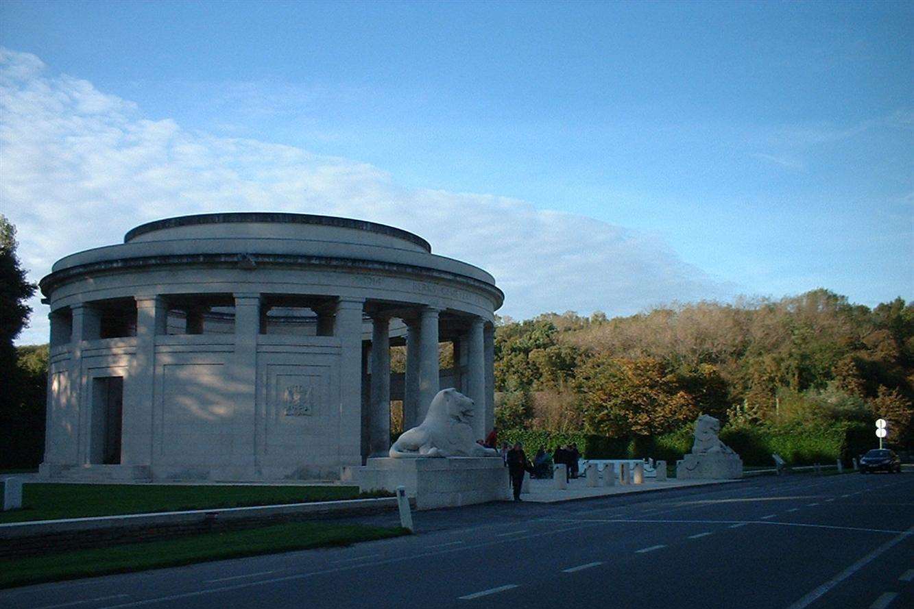 The Ploegsteert Memorial where Robert Watts from Hollingbourne is remembered on panel two.