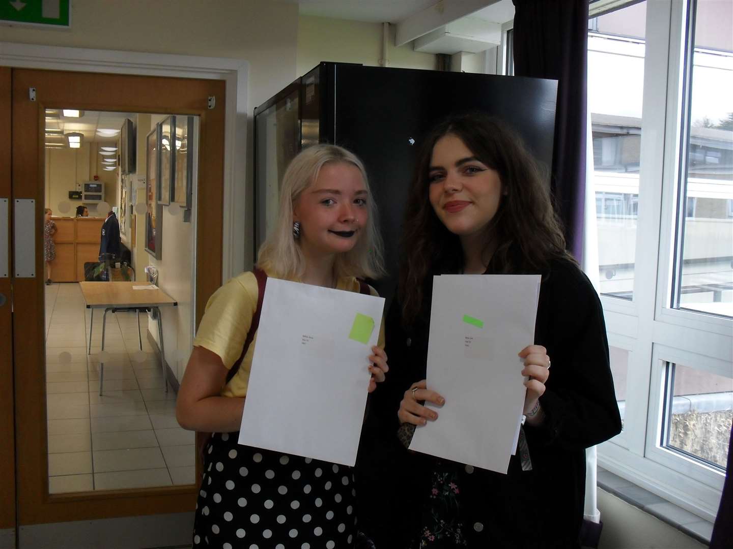 Highsted Grammar pupils collecting their results