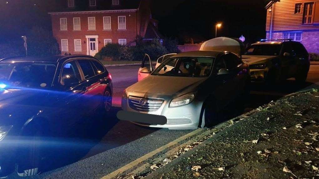 Police stopped this vehicle in Chatham after chasing it from Maidstone. Picture @KPTacOps