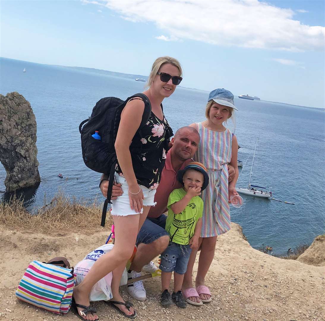 Tom Cotterill, his wife, Laura, two-year-old son Jude and nine-year-old daughter Anya (The Children’s Hospital Charity/PA)