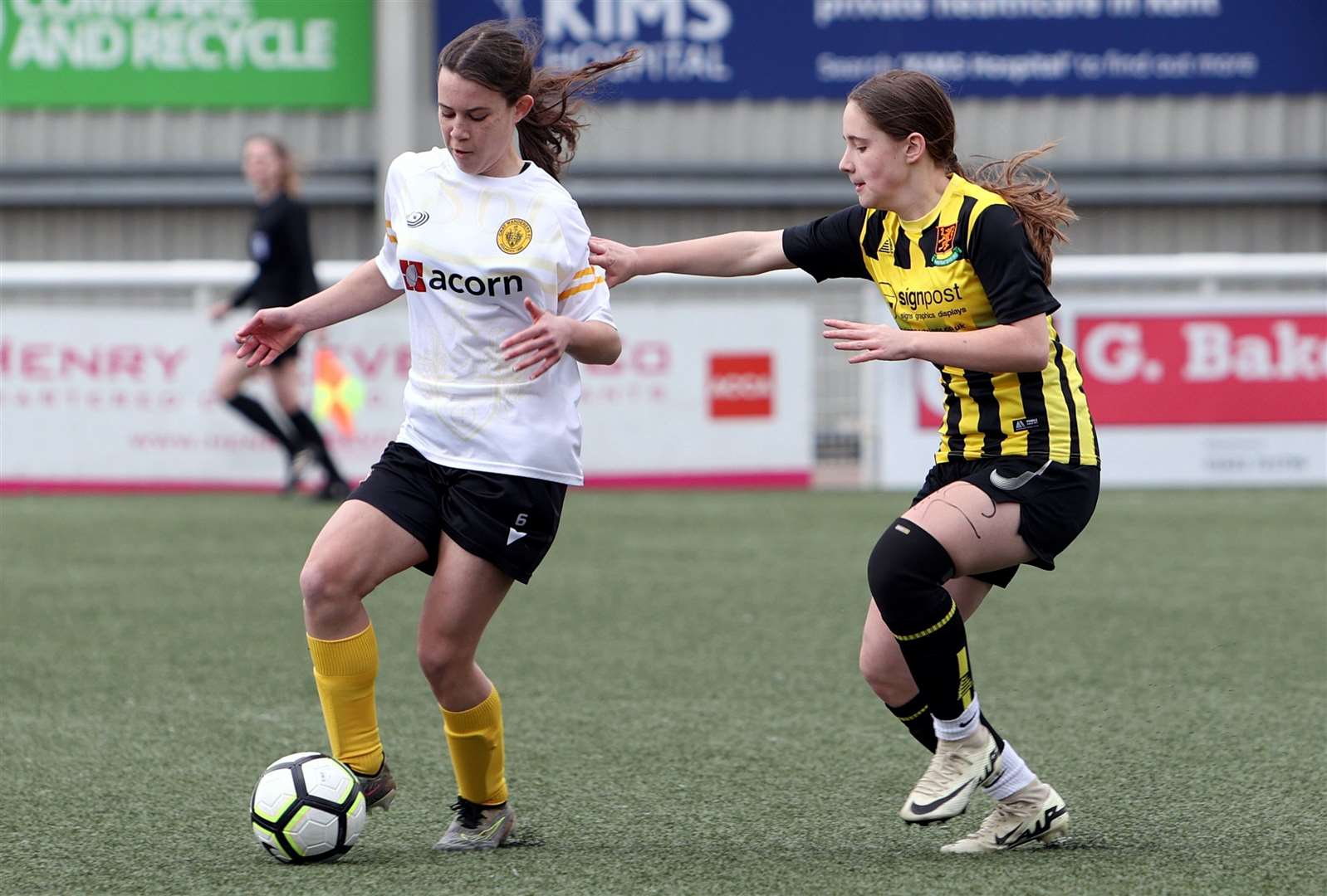 Cray Wanderers under-14s on the ball against Foots Cray Lions on Sunday. Picture: PSP Images