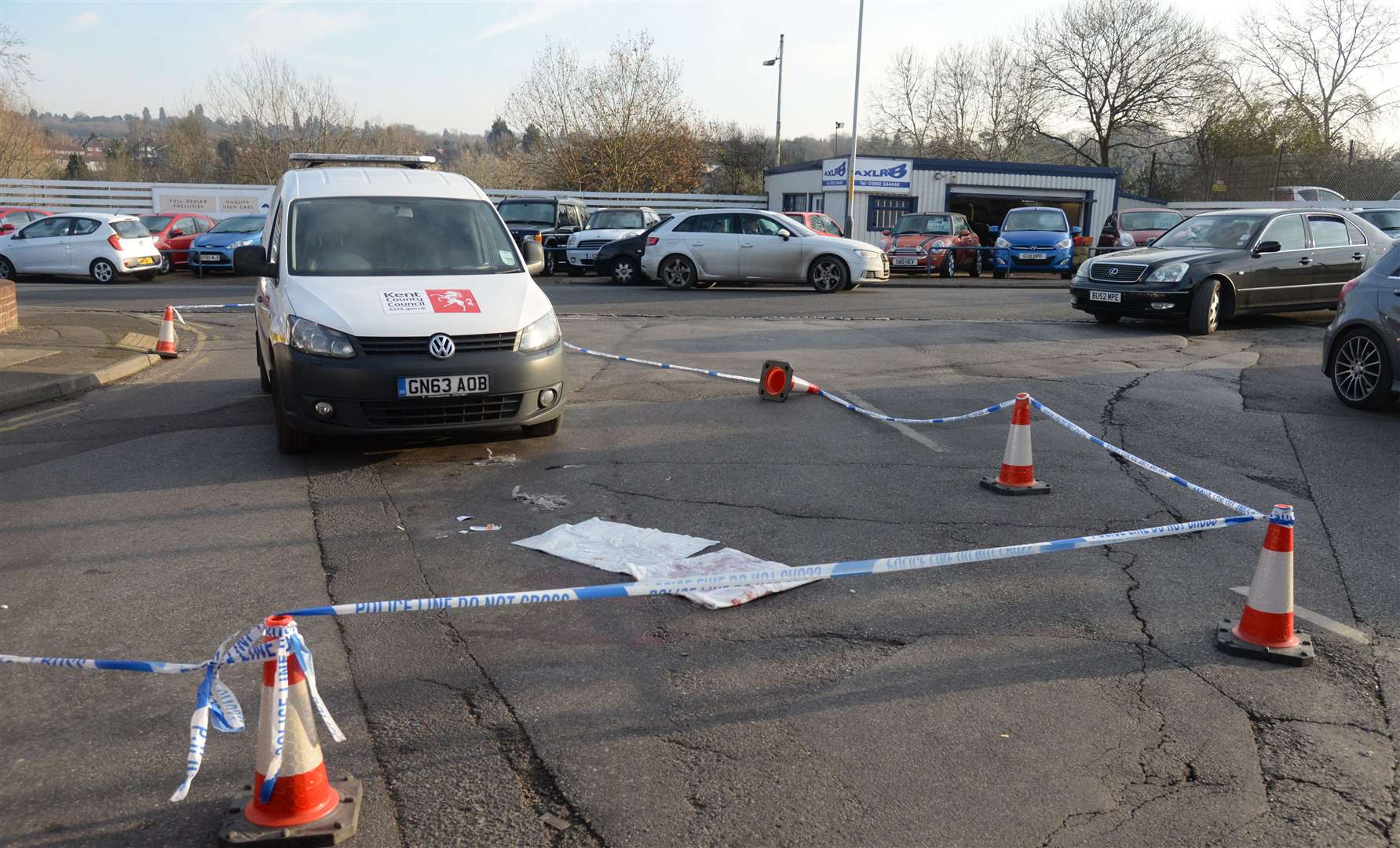 The scene of the accident, the Kent Highways van was not involved. Picture: Chris Davey