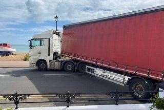 Lorries struggle to turn out of Ranelagh Road and onto Prince of Wales Terrace. Picture: Maggie Dunn