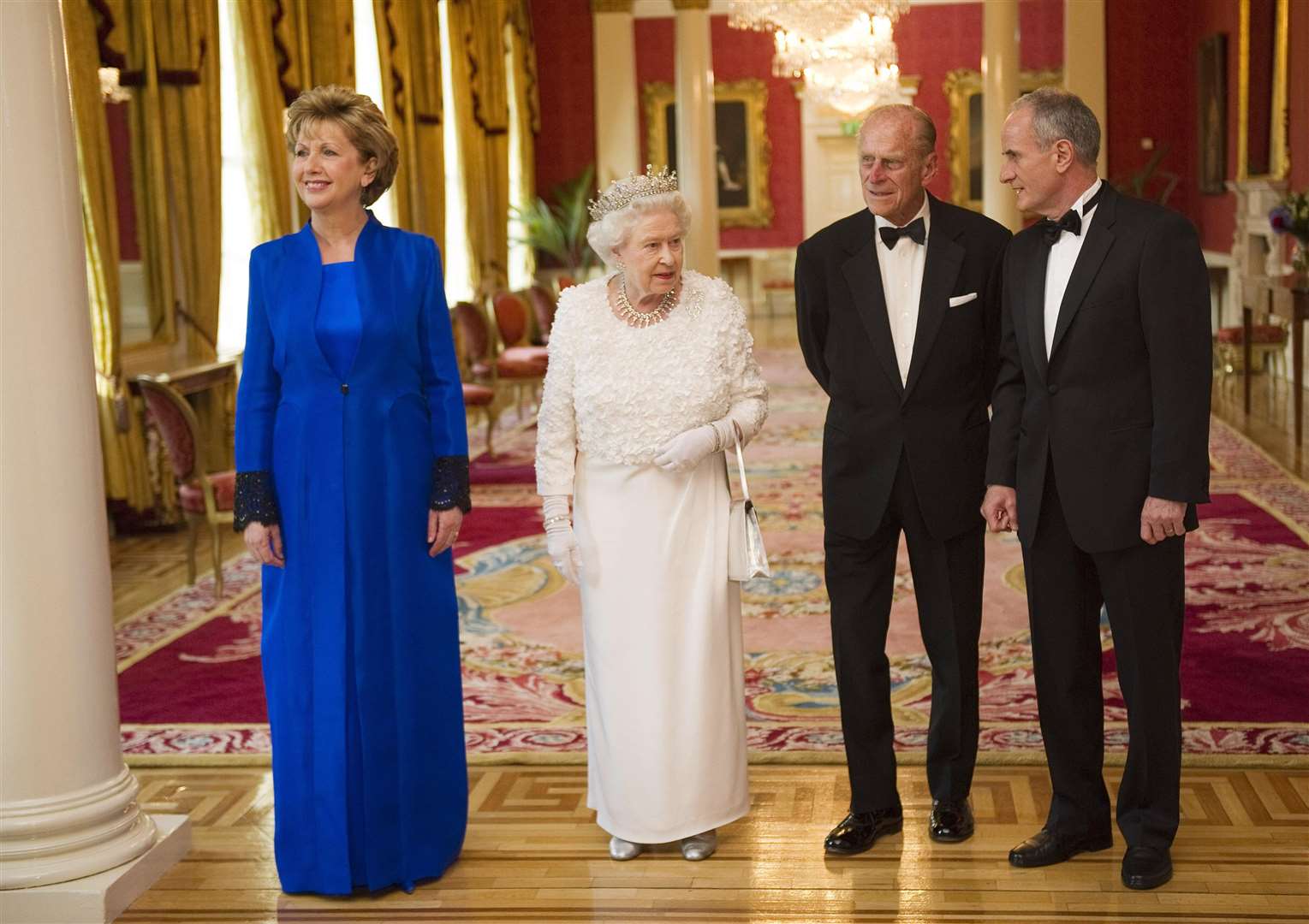 The Queen and the Duke of Edinburgh with Irish President Mary McAleese and her husband Dr Martin McAleese at Dublin Castle (Arthur Edwards/PA)