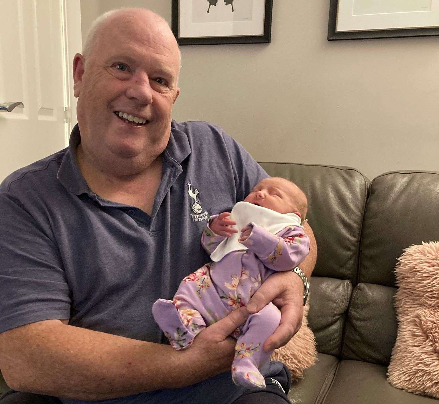 Michelle Keen's dad David Hayman with baby Isabelle