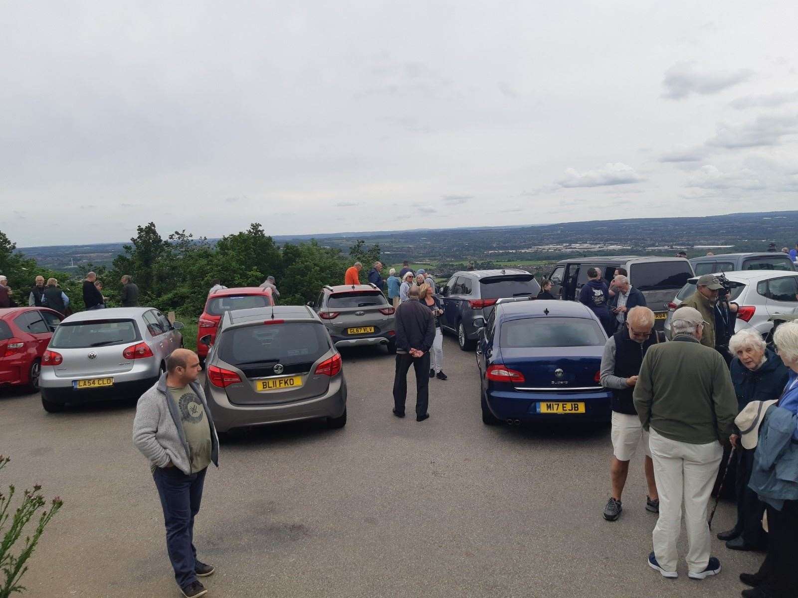 Cars at Blue Bell Hill picnic site