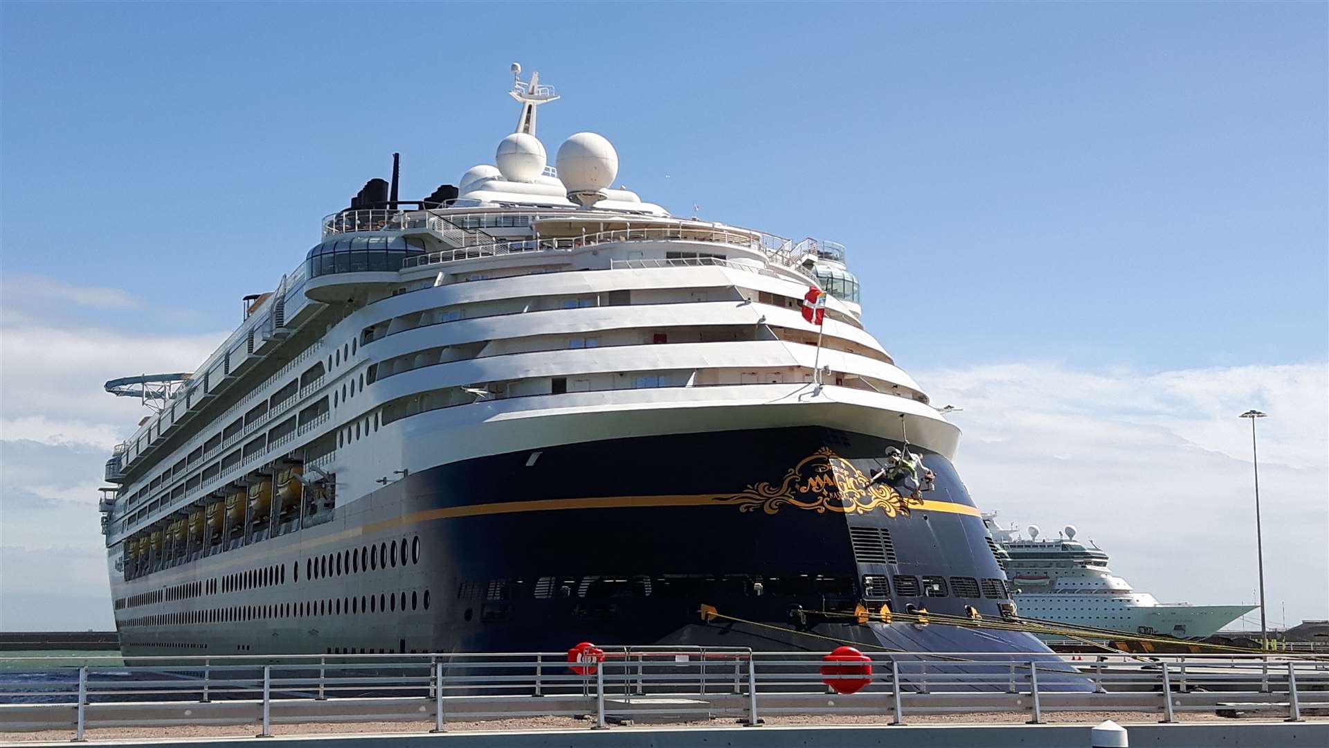 Disney Magic previously moored up in Dover