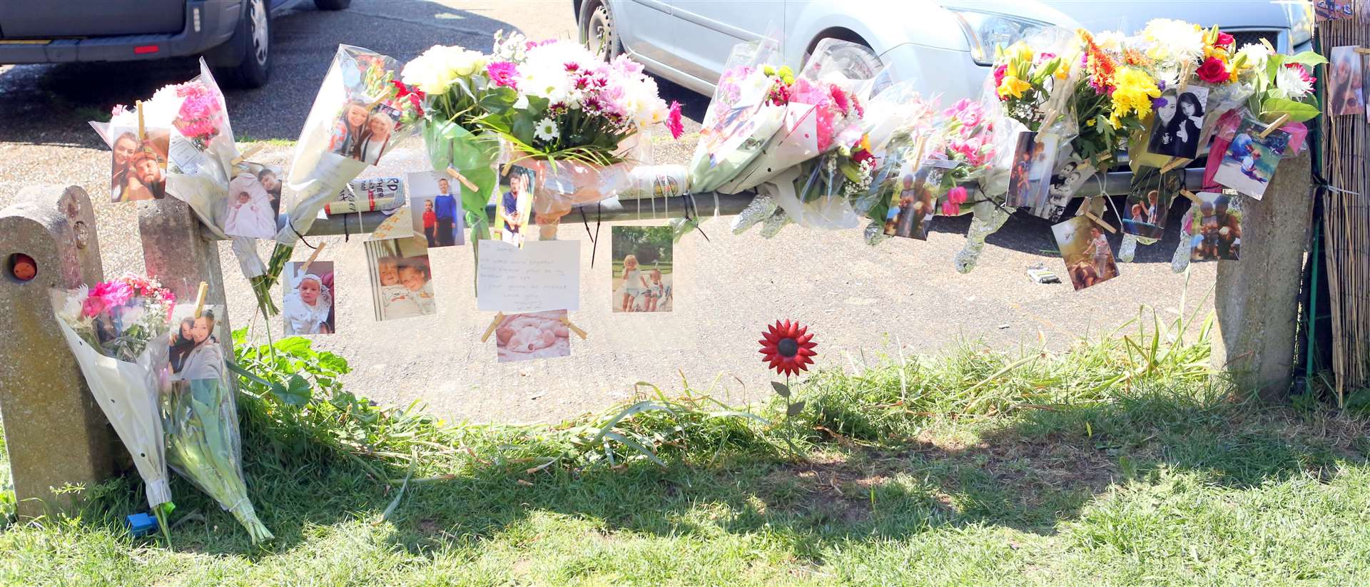 Floral tributes in memory of Jamie Simmons. Picture: UK News in Pictures