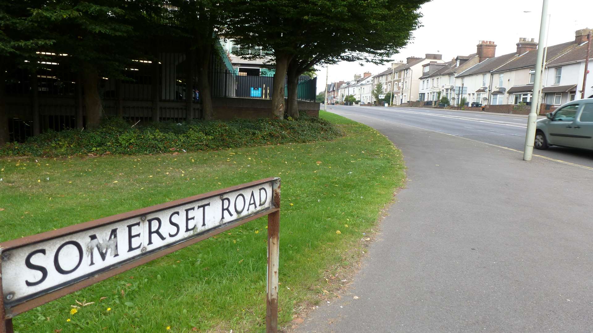 Scene of the fatal crash in Somerset Road, Ashford