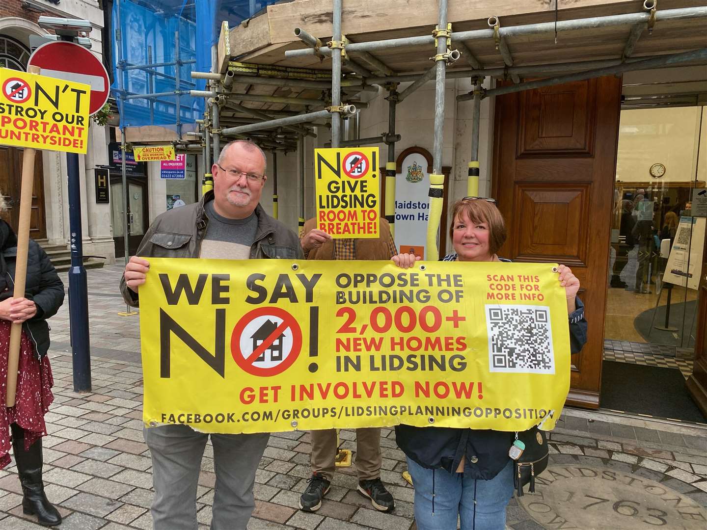 Protesters picket Maidstone Town Hall over plans for a garden village at Lidsing