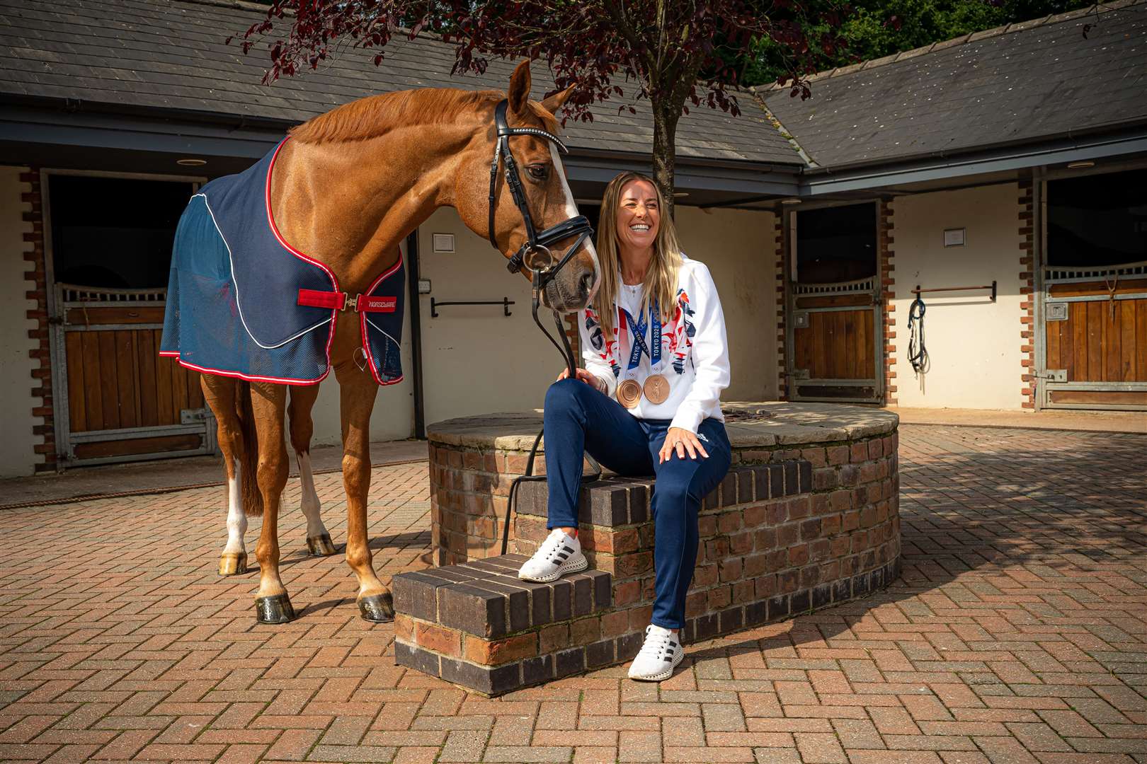 Dujardin and Rio at home in Gloucester (Ben Birchall/PA)