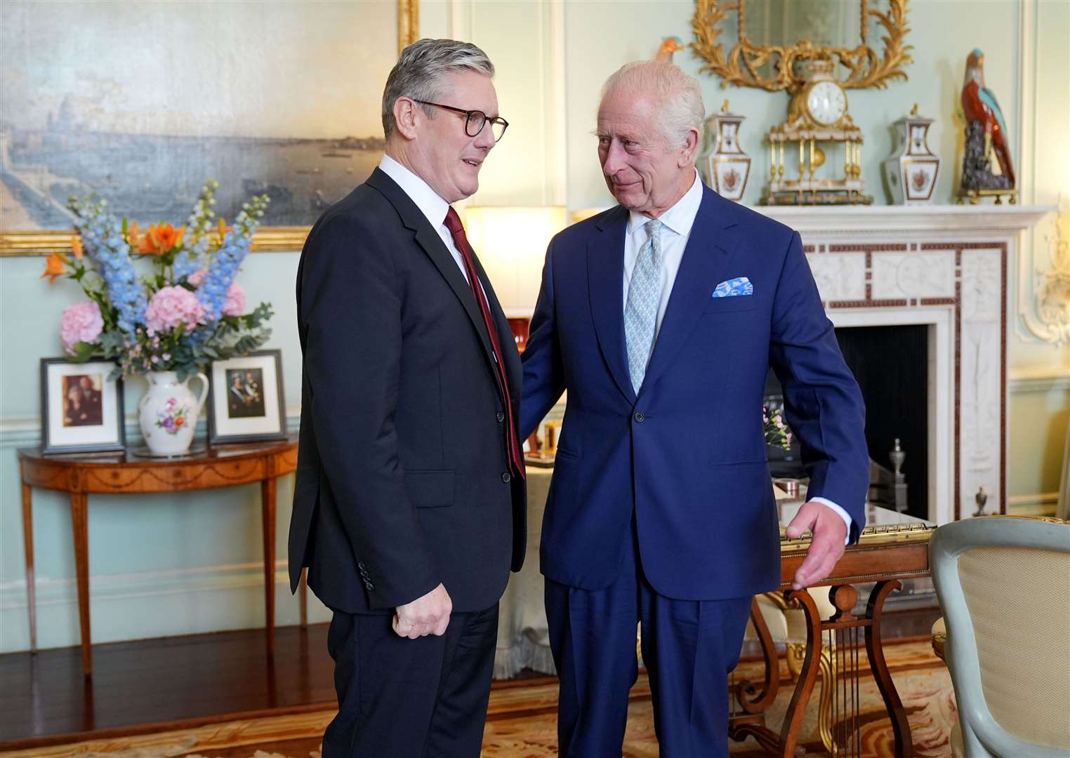 Official duties for the King included an audience with Sir Keir Starmer at Buckingham Palace, where he invited the leader of the Labour Party to become Prime Minister (Yui Mok/PA)