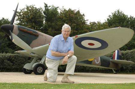 Patrick Tootal, Honorary Group Secretary of the Battle of Britain Memorial Trust at the launch of The Wing, an education centre in the shape of a Spitfire wing. Capel-le-Ferne.