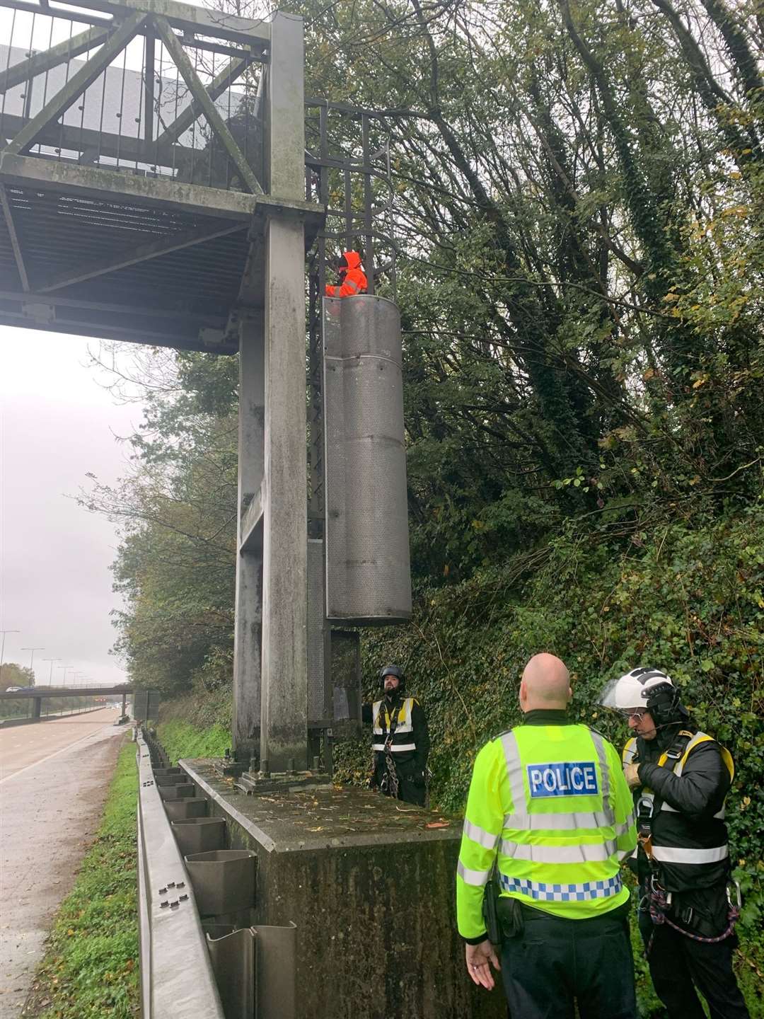 Surrey Police remove a Just Stop Oil protester