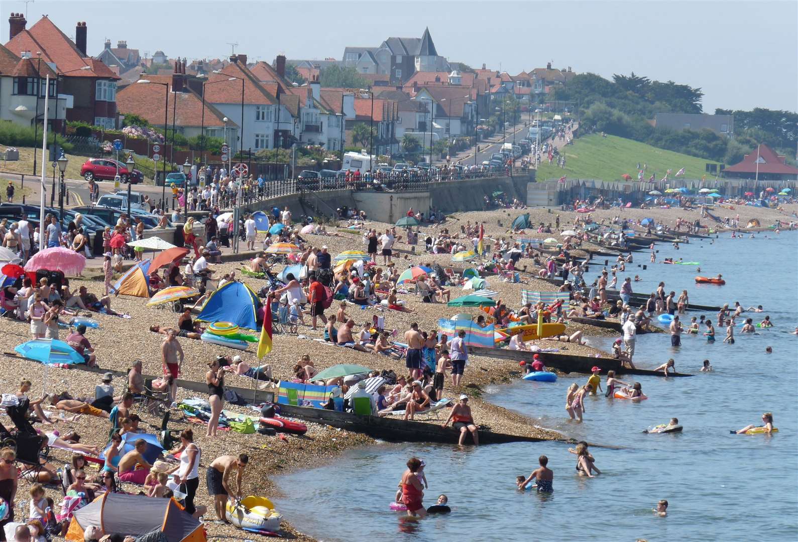 Herne Bay beach packed during a sizzlingly hot summer – remember those? Pic: Scott Turner
