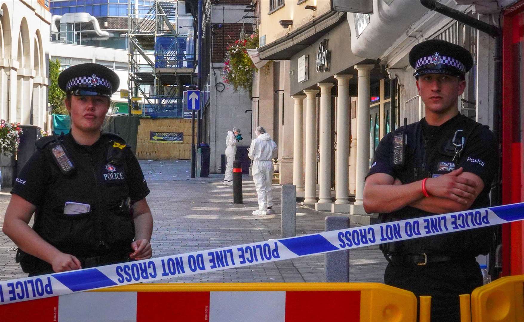 Police and Forensic outside the Gallery Nightclub after Andre Bent was stabbed to death Picture: Jim Bennett