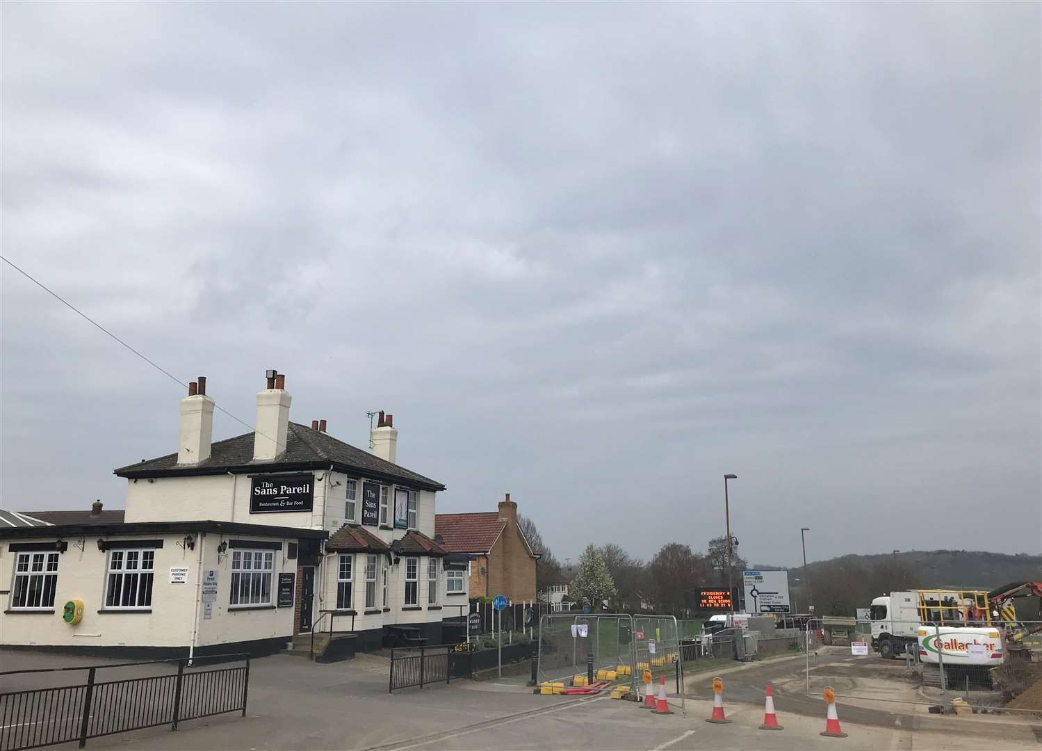 The San Pareil pub sits next to the A228 Frindsbury Hill closure