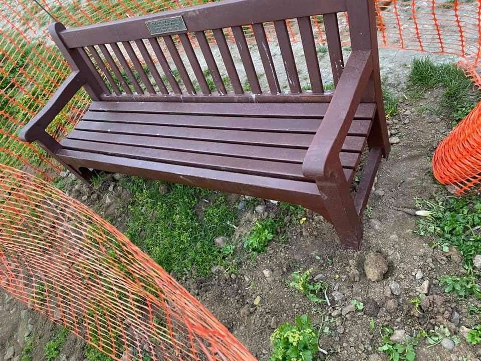 The memorial bench in its new spot. Picture: Linda Ritchie