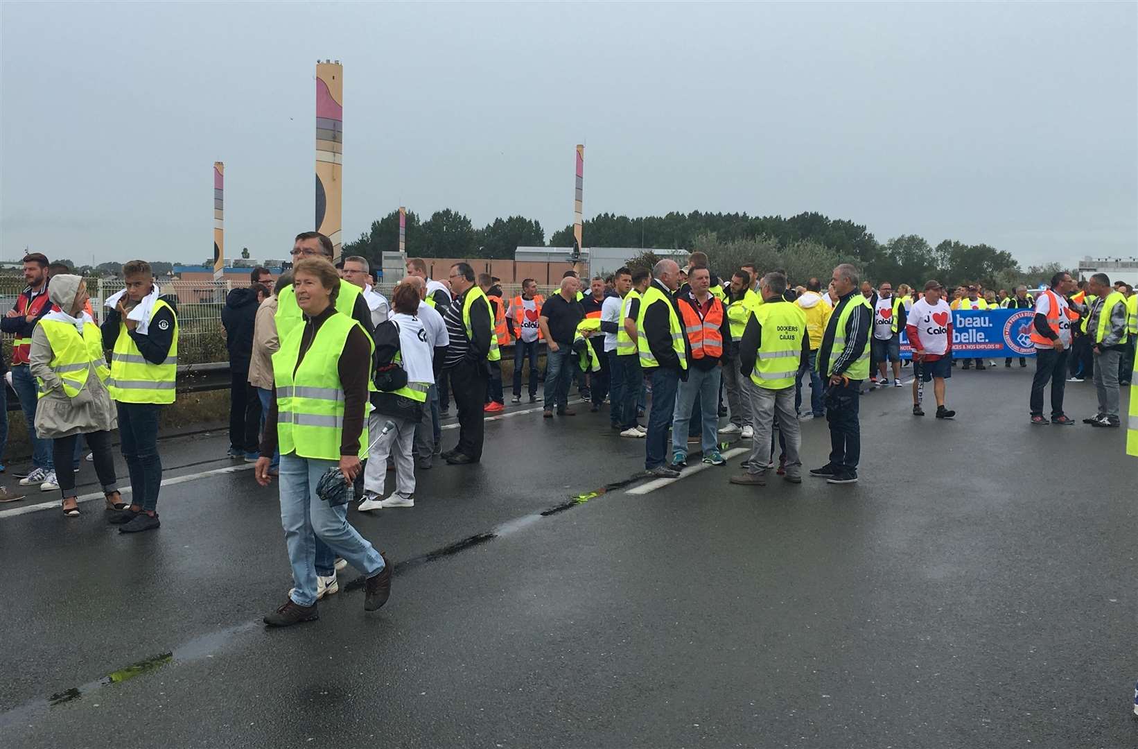 The A16 in Calais during previous demonstrations over the town's migrant crisis, which peaked in 2016