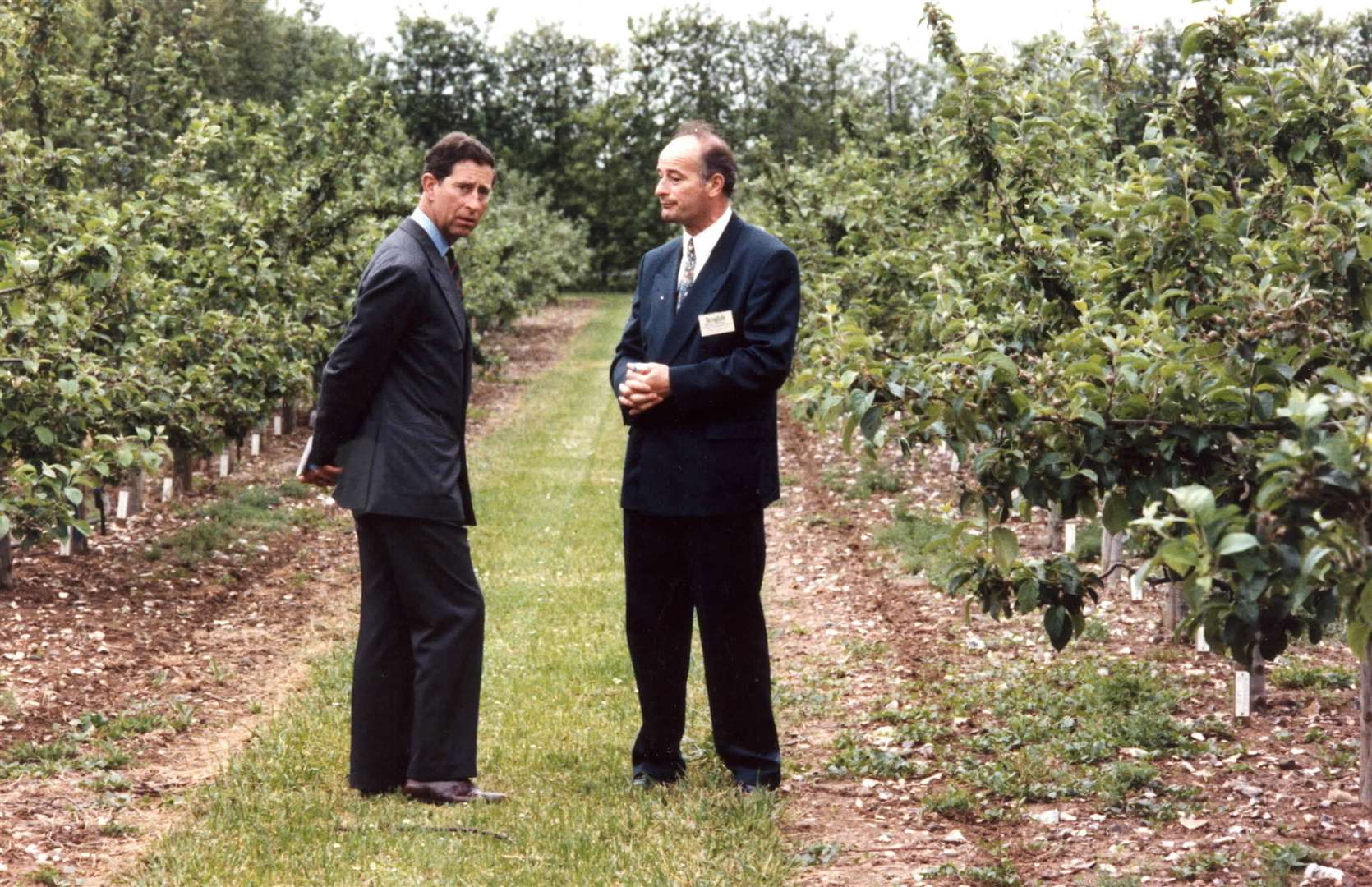 A visit by Prince Charles to Brogdale Fruit Farm in Faversham in 1991