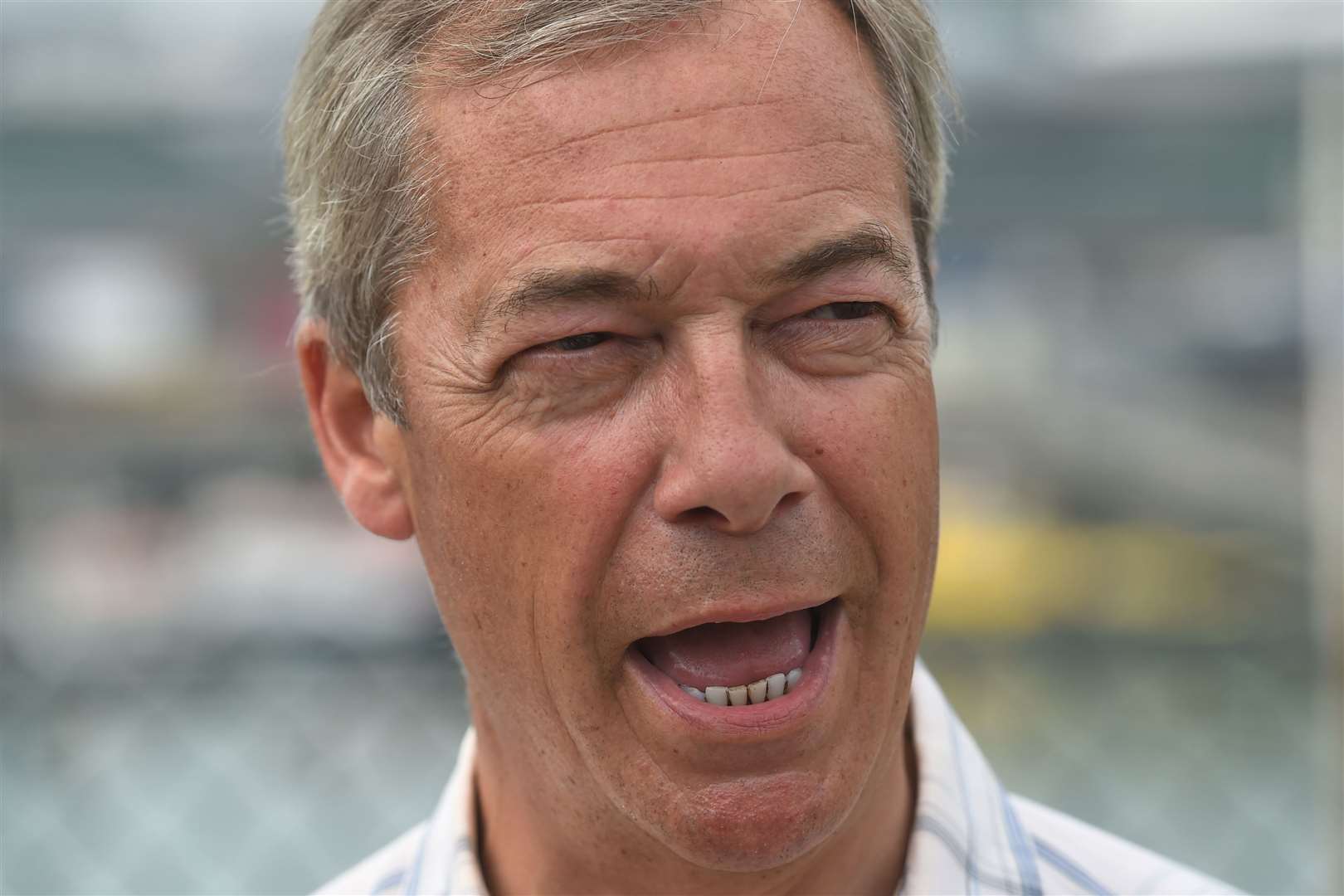 Brexit Party leader Nigel Farage spoke to reporters in Dover (Kirsty O’Connor/PA)