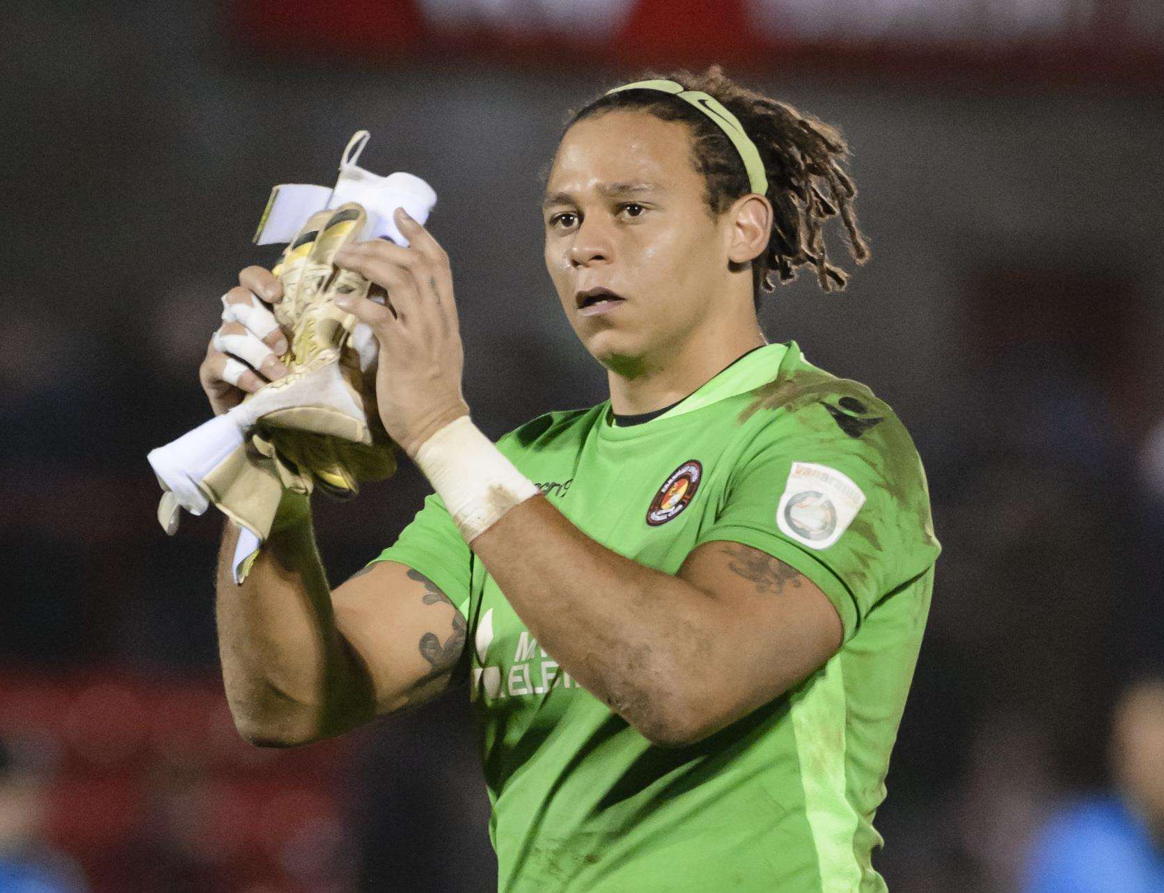 Ebbsfleet goalkeeper Nathan Ashmore Picture: Andy Payton