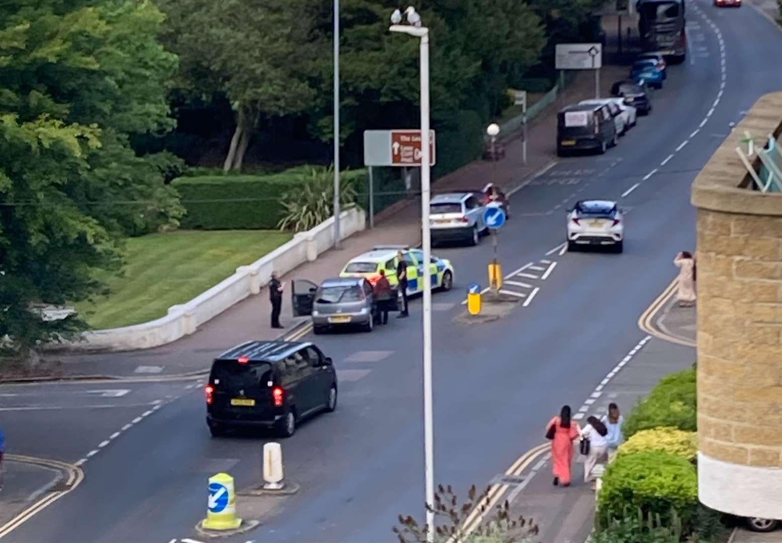 A police car collided with another vehicle on Sandgate Road in Folkestone. Picture: Ian Everley