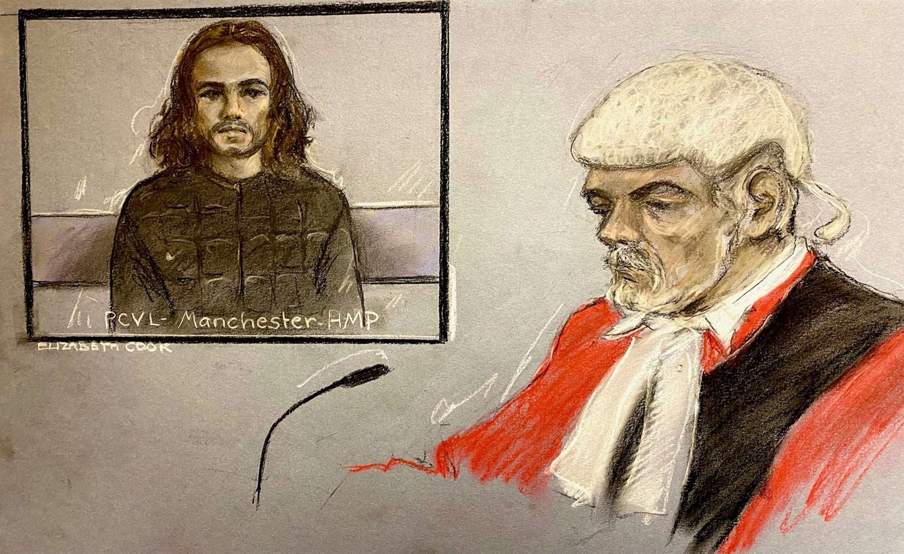 Honorary Recorder of Liverpool Judge Andrew Menary KC as Connor Chapman, 22, appeared at Liverpool Crown Court via videolink (Elizabeth Cook/PA)