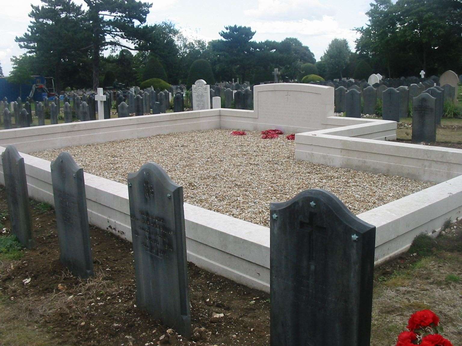 The memorial for those killed on HMS Bulwark in Woodlands Cemetery, Gillingham