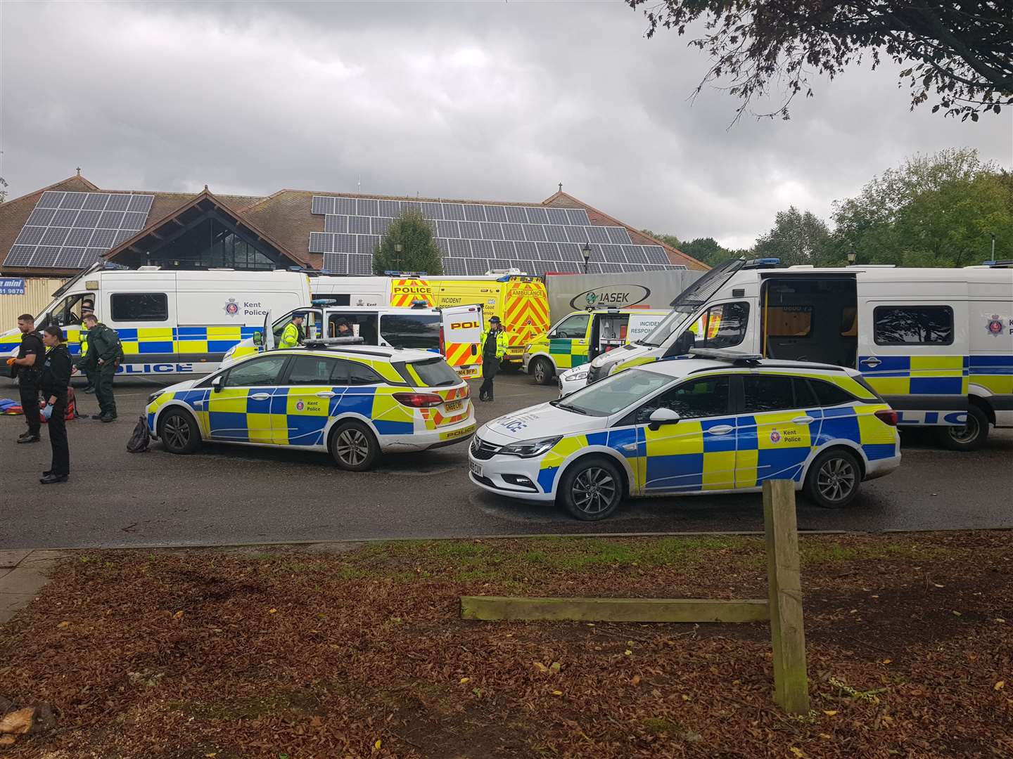 Police at Maidstone Services. All pictures: Sean Briggs