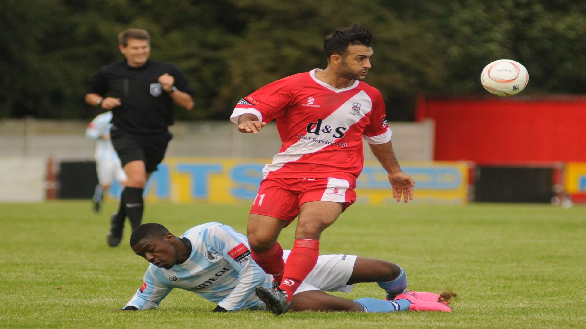 Chatham (red) on their way to victory over Cray in the first qualifying round Picture: Steve Crispe