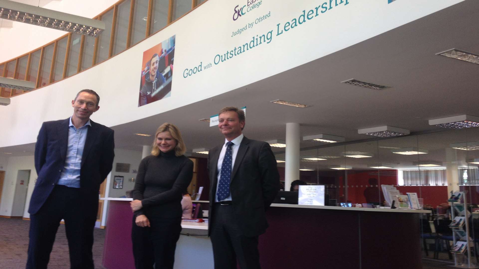 Education secretary Justin Greening visit to East Kent College