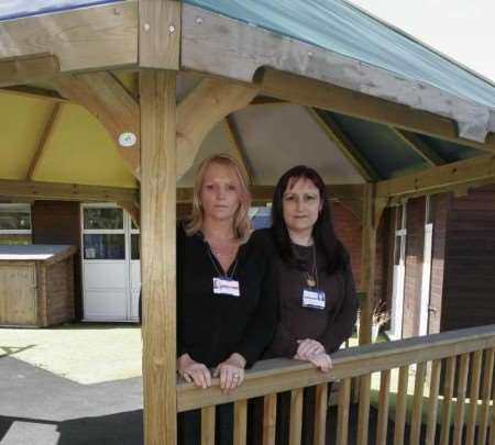 Ann Palmer and Karen Adgie at the Sanderson Centre. Picture: PETER STILL