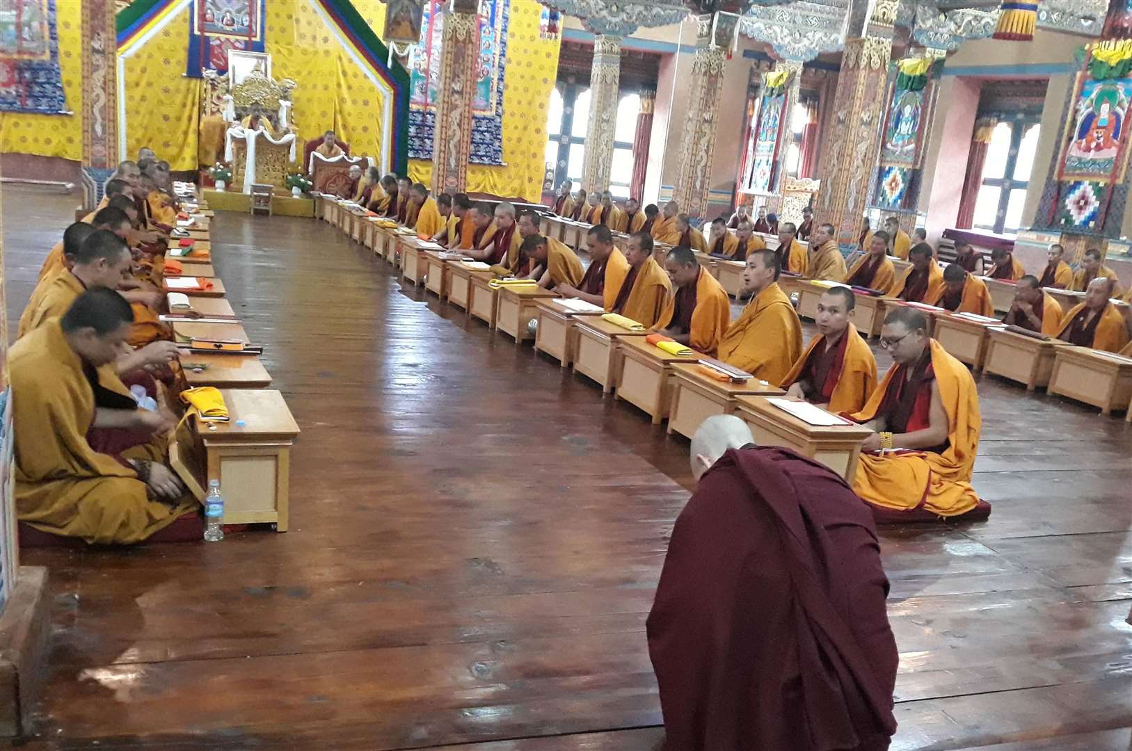 Emma Slade in a Buddhist temple