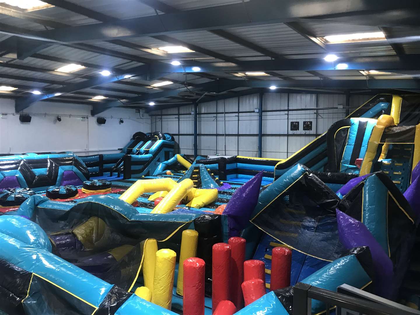 Multiple Inflatable Obstacle Course Funny Sport