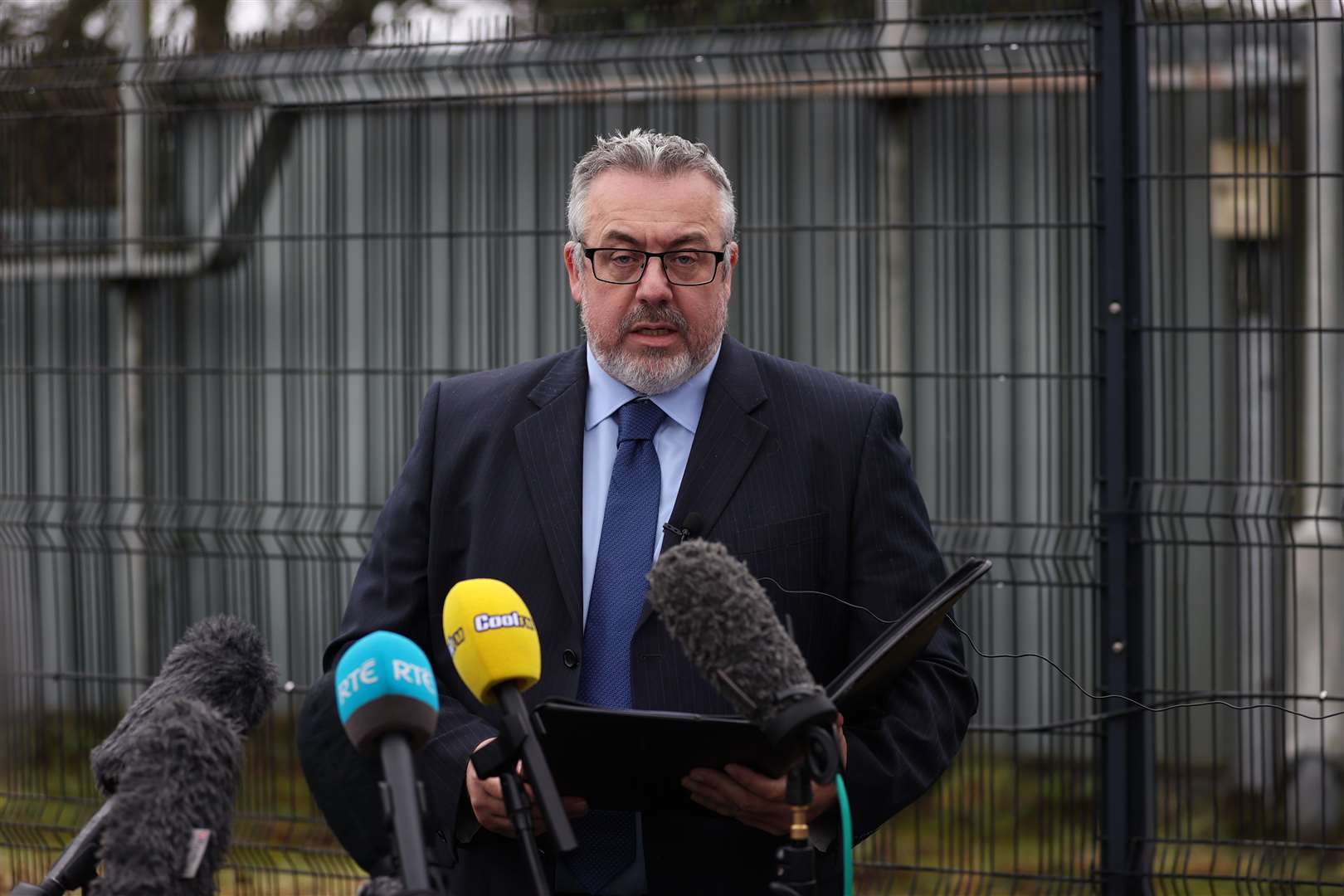 Detective Chief Inspector Neil McGuinness from the PSNI speaks to the media during a press conference on the murder of Natalie McNally (Liam McBurney/PA)