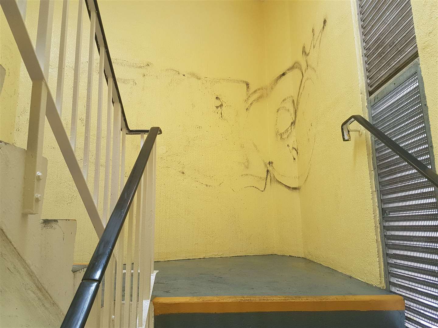 Graffiti adorns the car park's stairwells