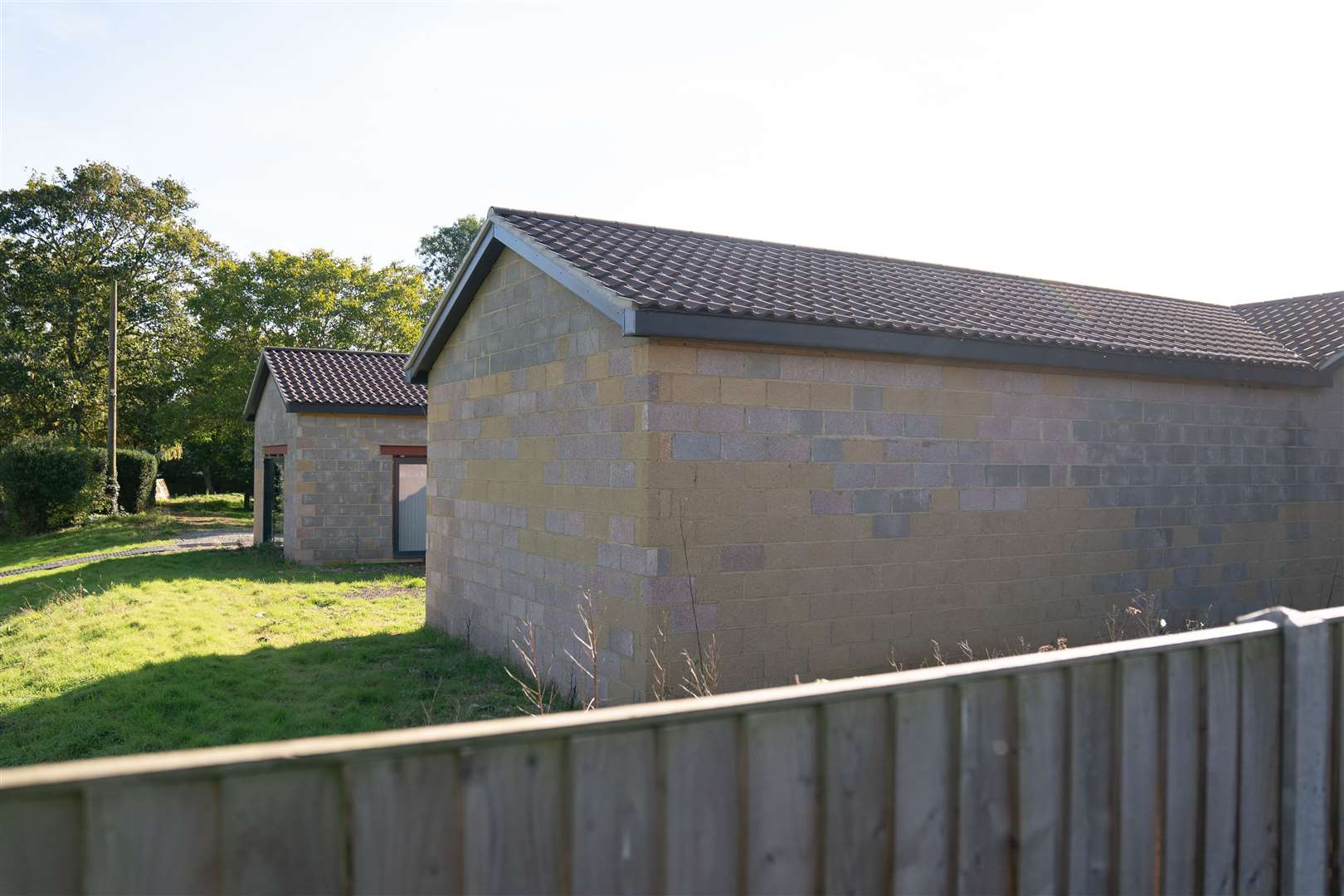 A view of the unauthorised spa pool block at the home of Hannah Ingram-Moore (Joe Giddens/PA)