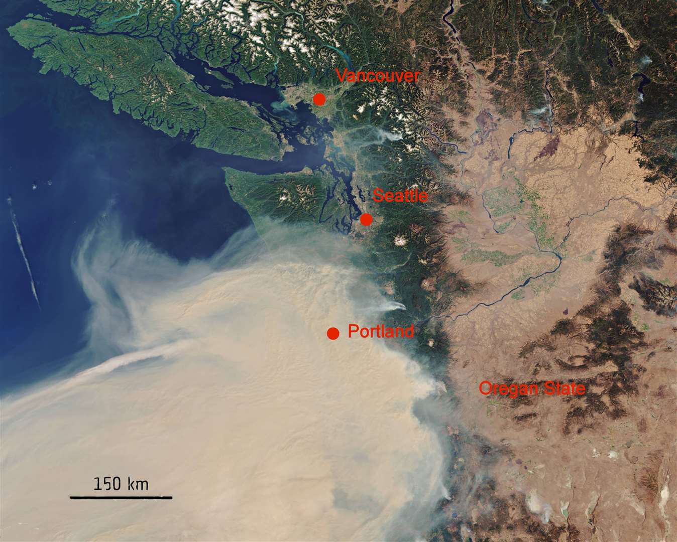 In late summer 2020 the west coast of the US experienced multiple devastating wildfires (European Space Agency/PA)