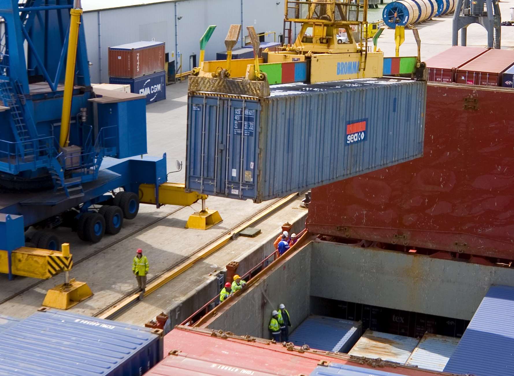 A container is unloaded at Sheerness Docks. Picture: Maria Clarke