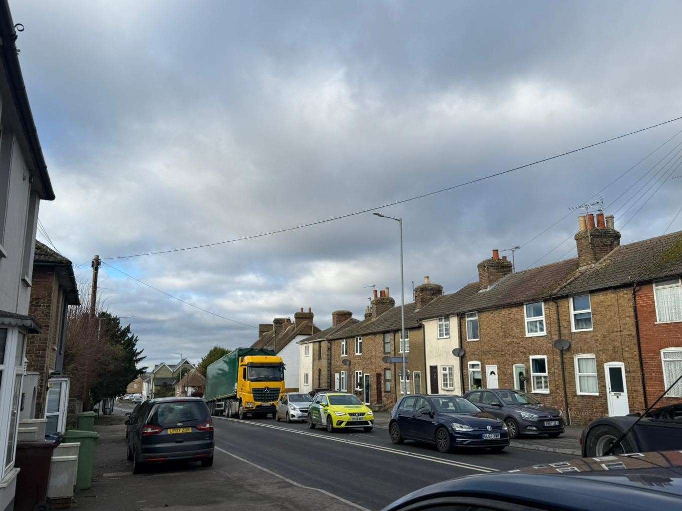 Queues stretching back on the A2 near Cellar Hill in Teynham. Picture: Ella Crunden