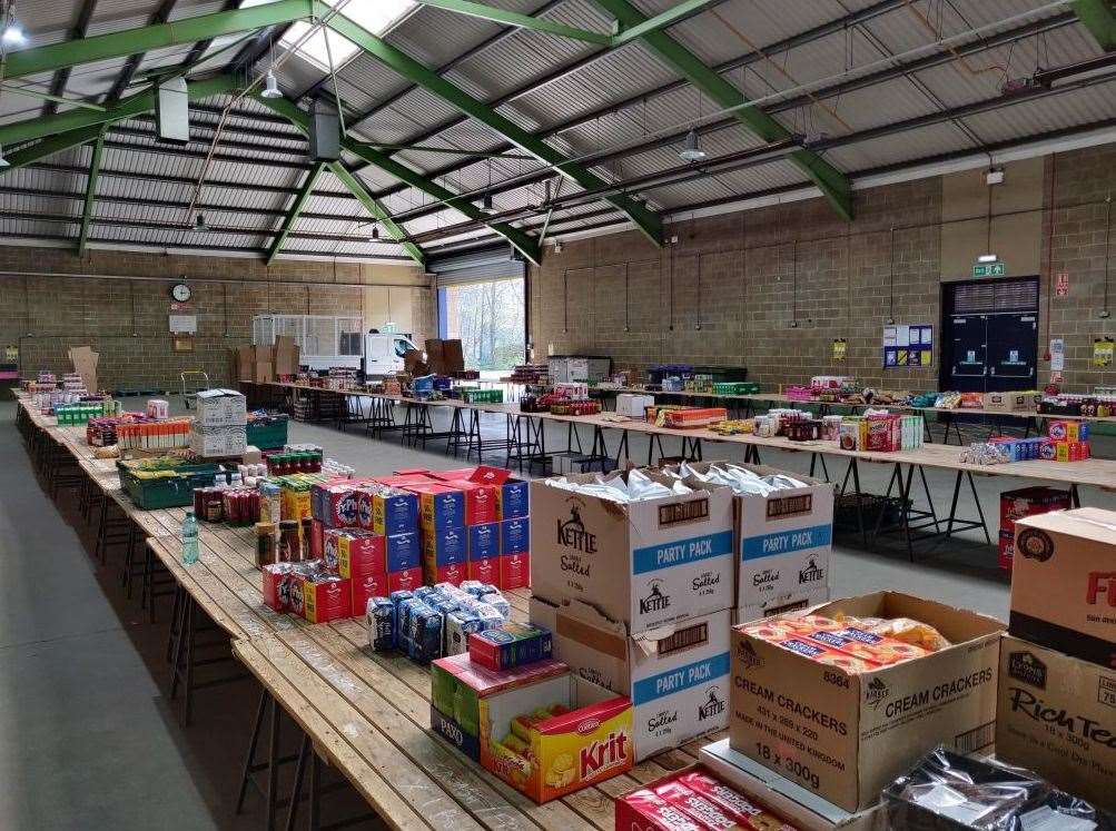 Food parcels being prepared at the Maidstone Community Hub