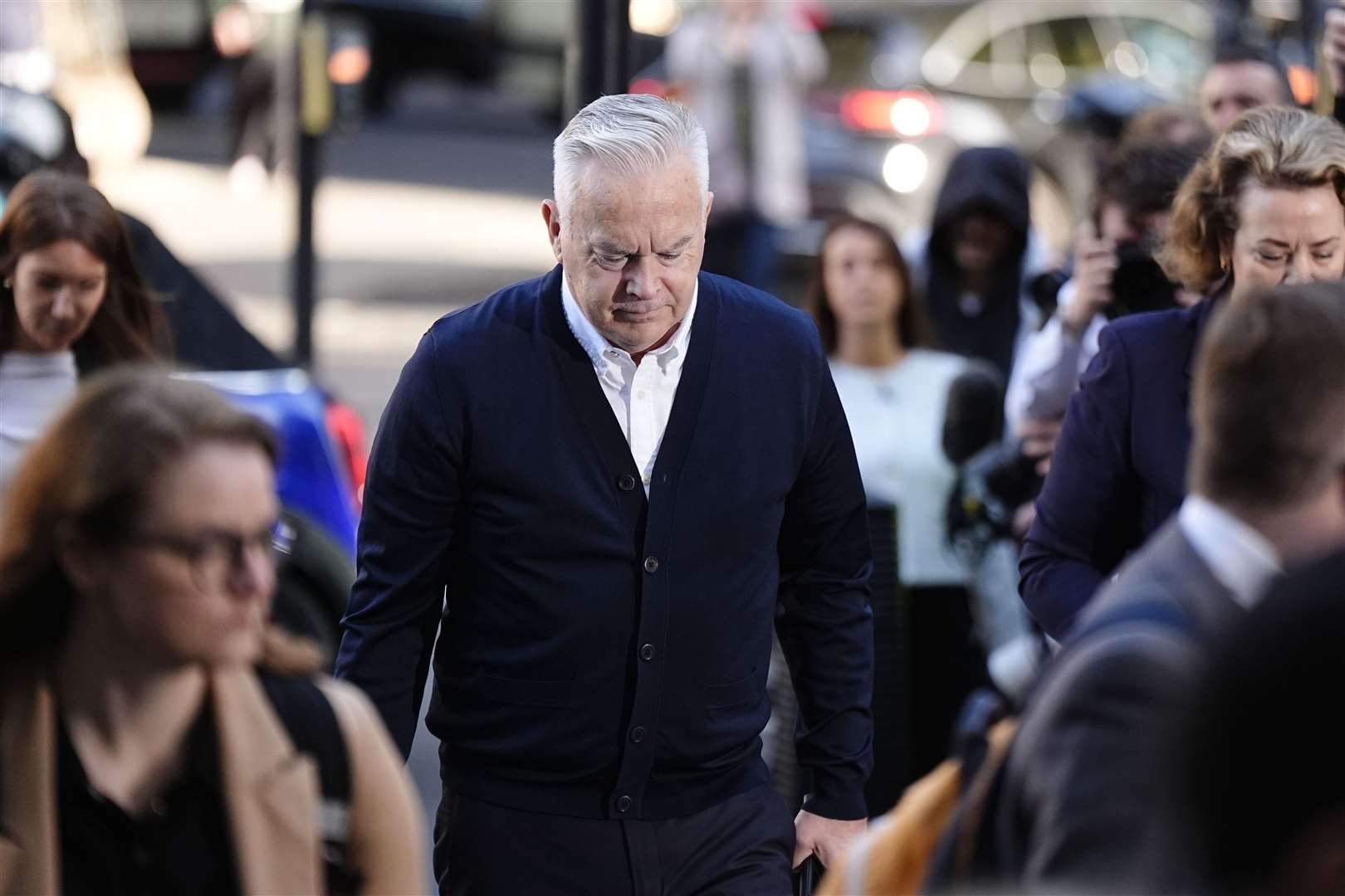 Former BBC broadcaster Huw Edwards arrives at Westminster Magistrates’ Court (Aaron Chown/PA)